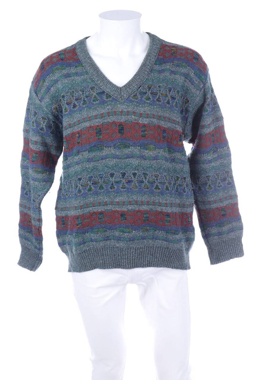 Carou VINTAGE V-Neck-Pullover mit Muster
