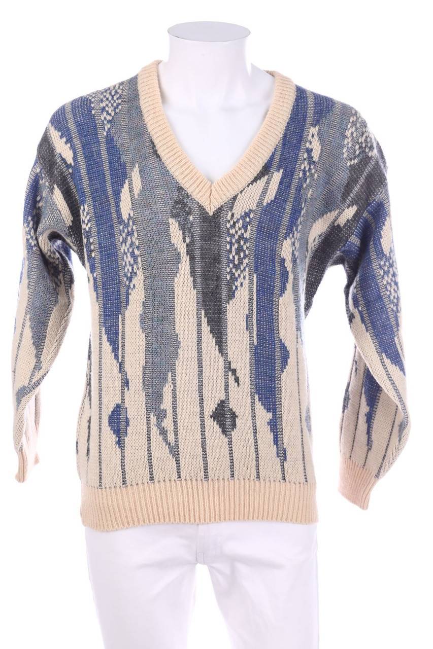 Carou VINTAGE V-Neck-Pullover mit Muster