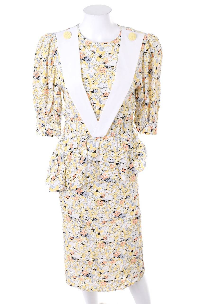 Carou VINTAGE Vintage-Midikleid mit Blumen-Print