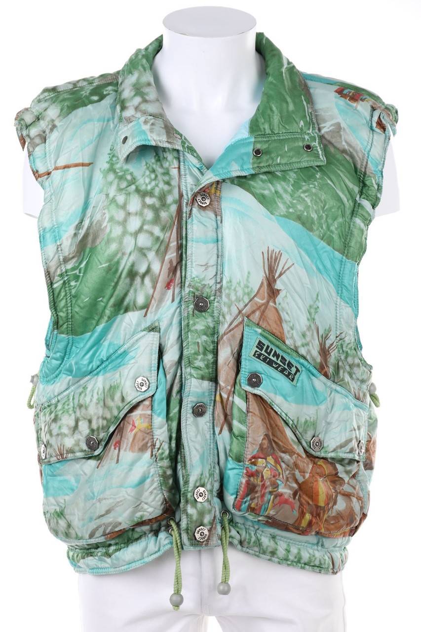 Carou VINTAGE wattierte Weste mit Print