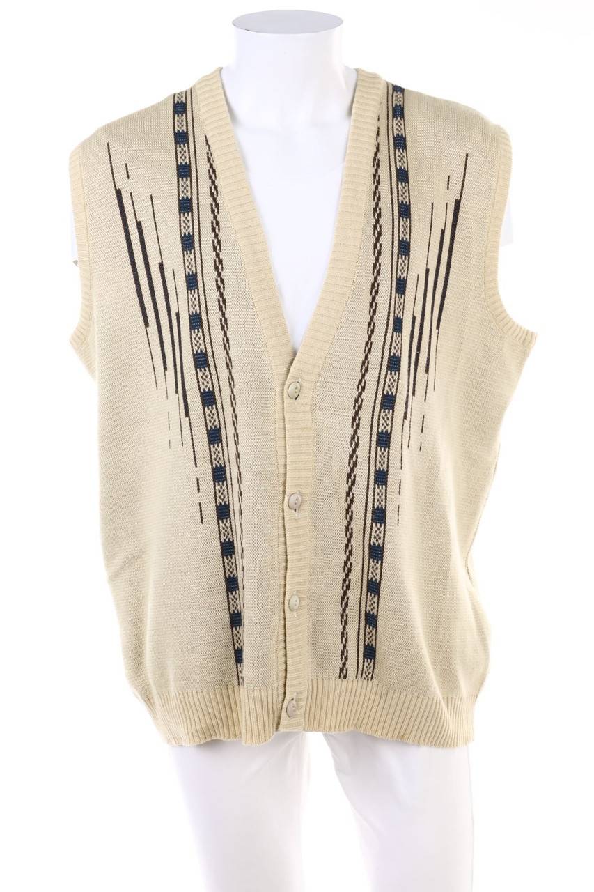 Carou VINTAGE Weste mit Print aus Schurwoll-Mix