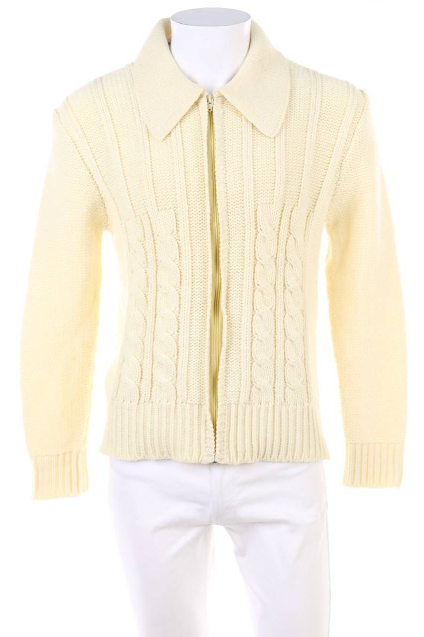 Carou VINTAGE Zipper-Cardigan aus Schurwoll-Mix
