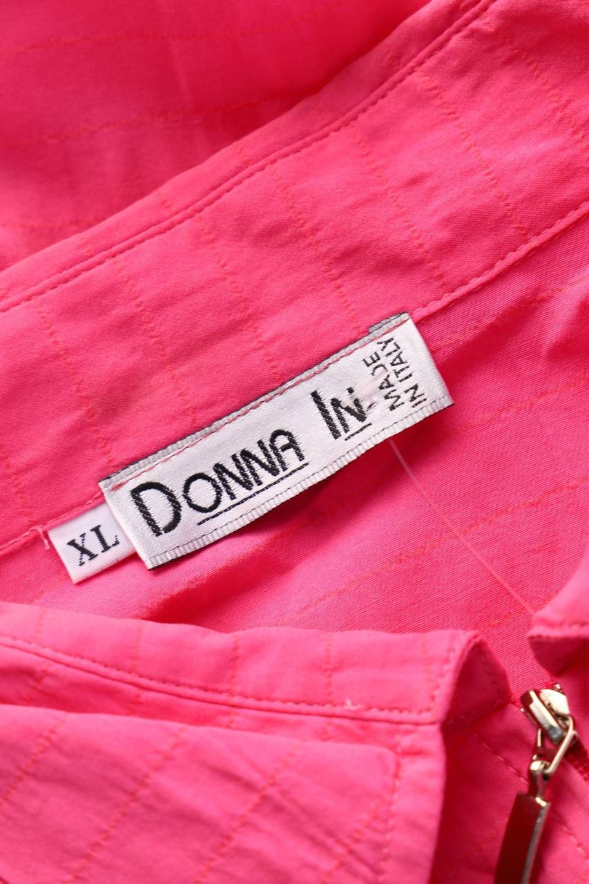 Carou VINTAGE Zipper-Hemd-Bluse Mit Kurzem Ärmel