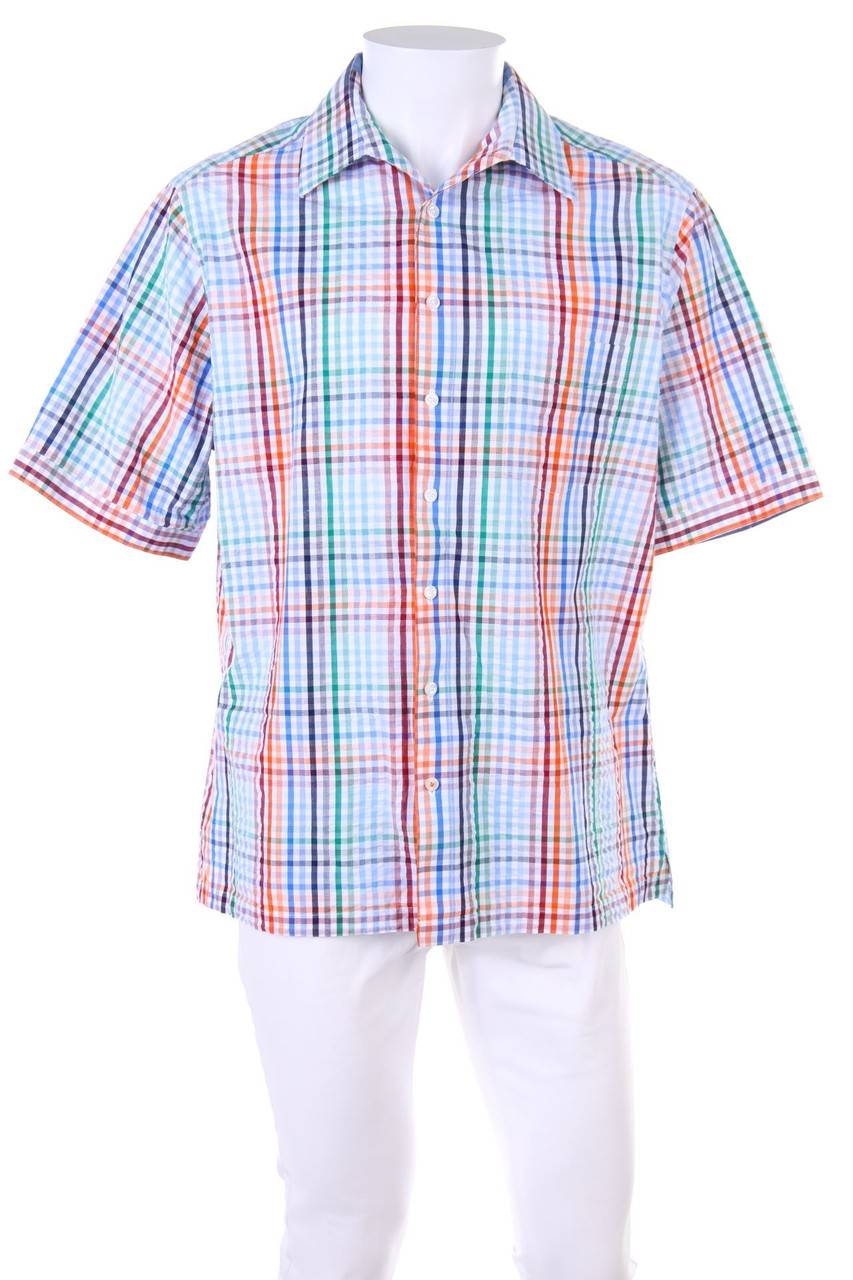 Carou walbusch Kurzarm-Hemd mit Karo-Muster