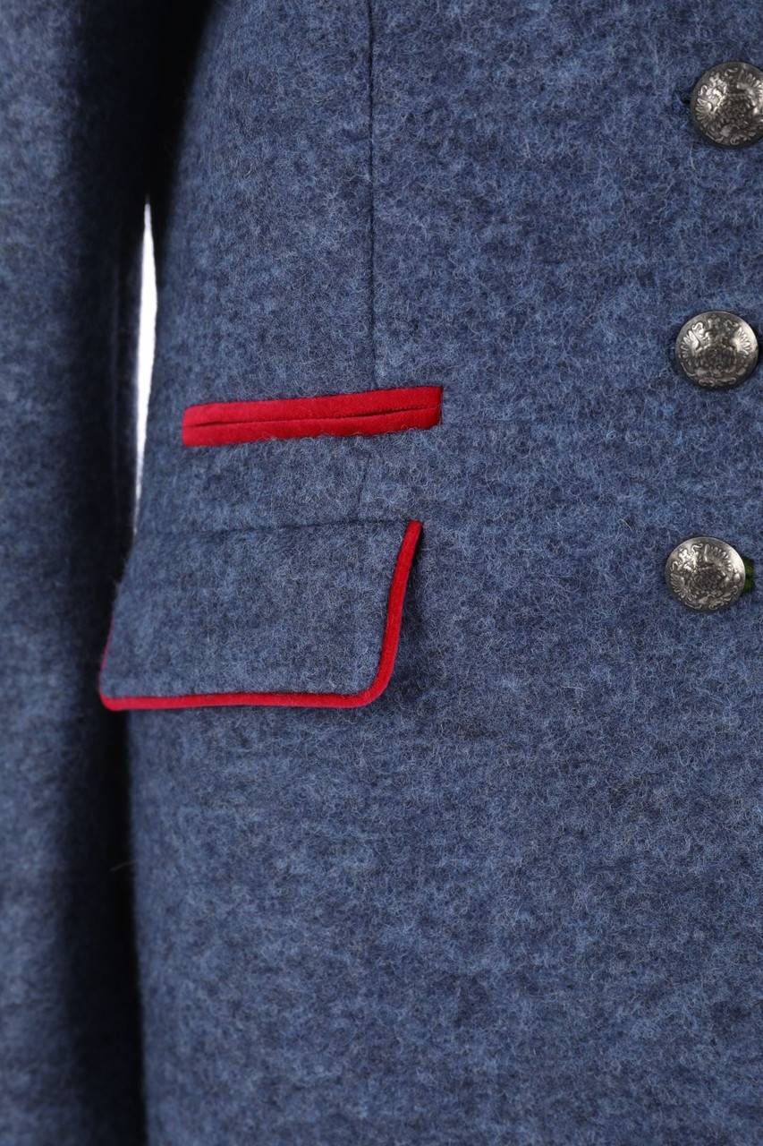 Carou White Label Trachten-Mantel Mit Paspelierung