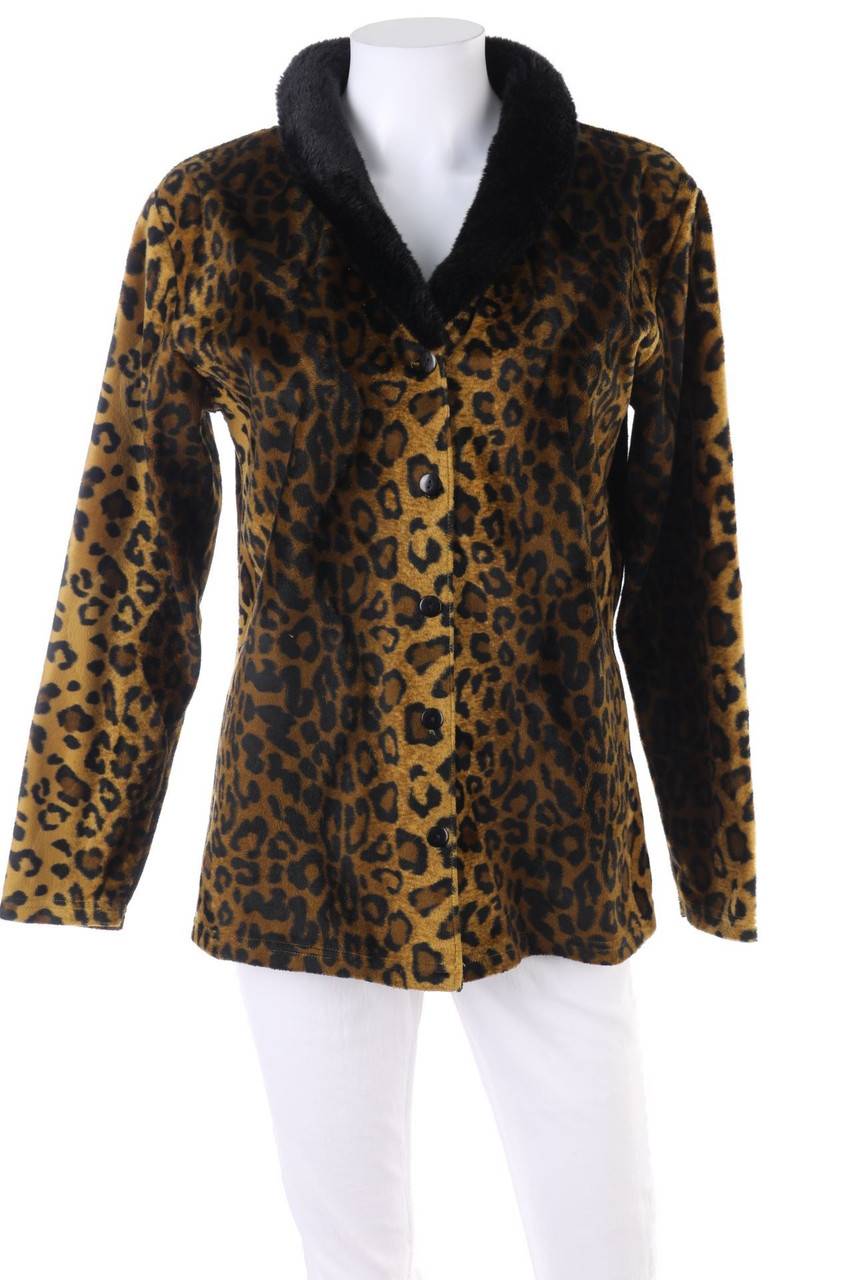 Carou Woodpecker Fake Fur-Jacke mit Leo-Print