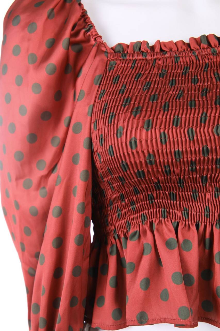 Carou ZARA Bluse Aus Satin Mit Punkten