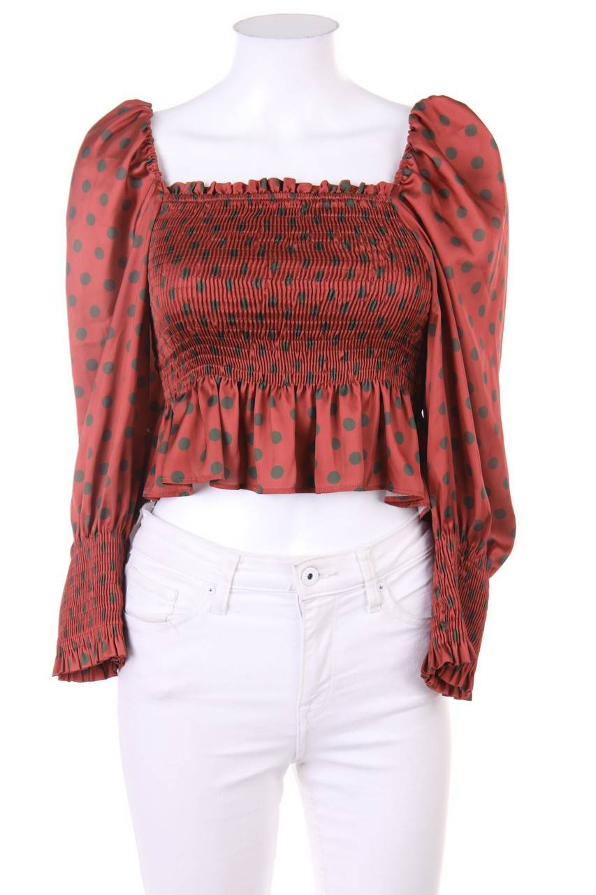 Carou ZARA Bluse aus Satin mit Punkten