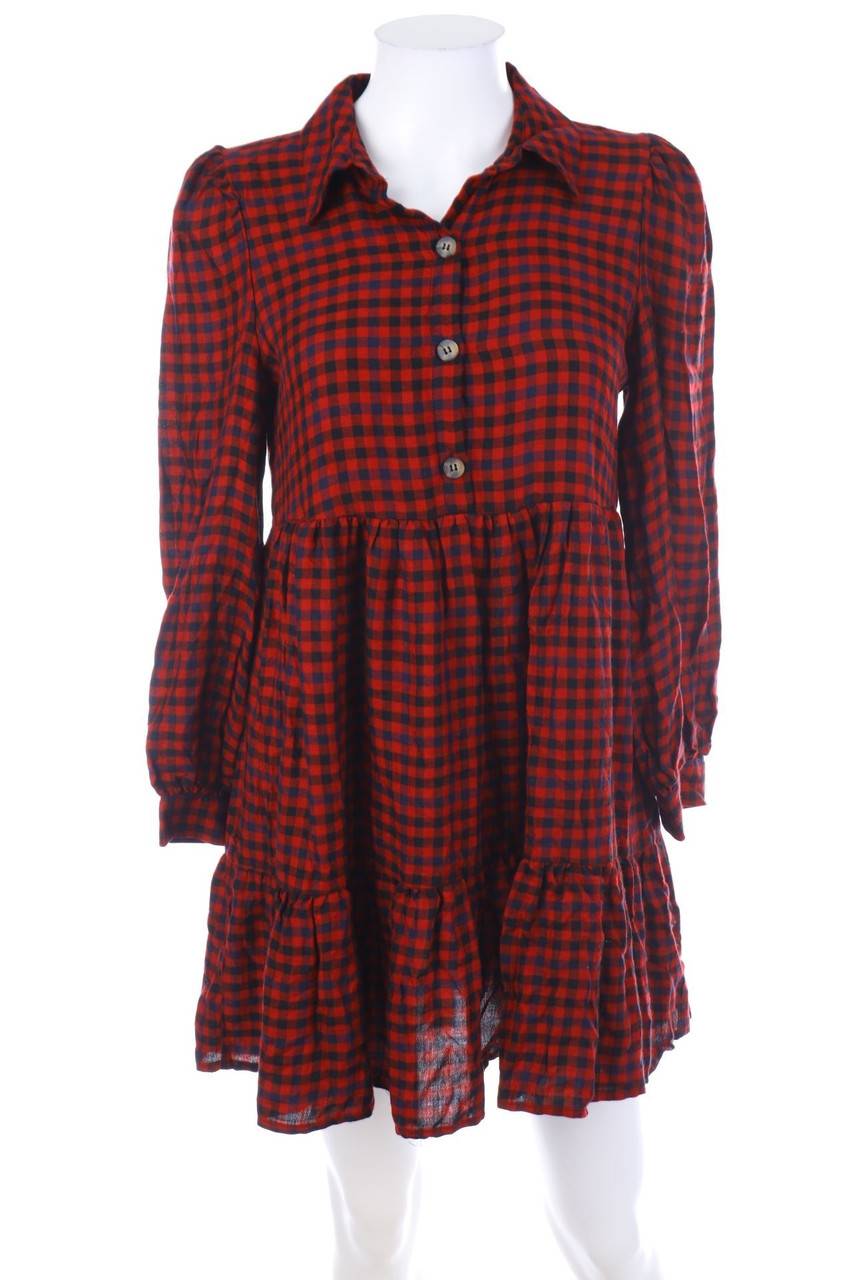 Carou ZARA Blusenkleid mit Karo-Muster