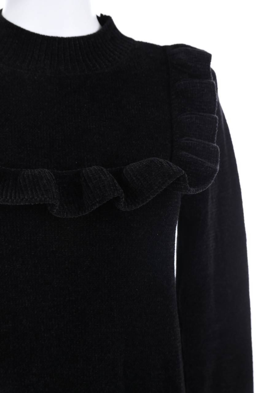 Carou ZARA Chenille-Strickkleid Mit Volants