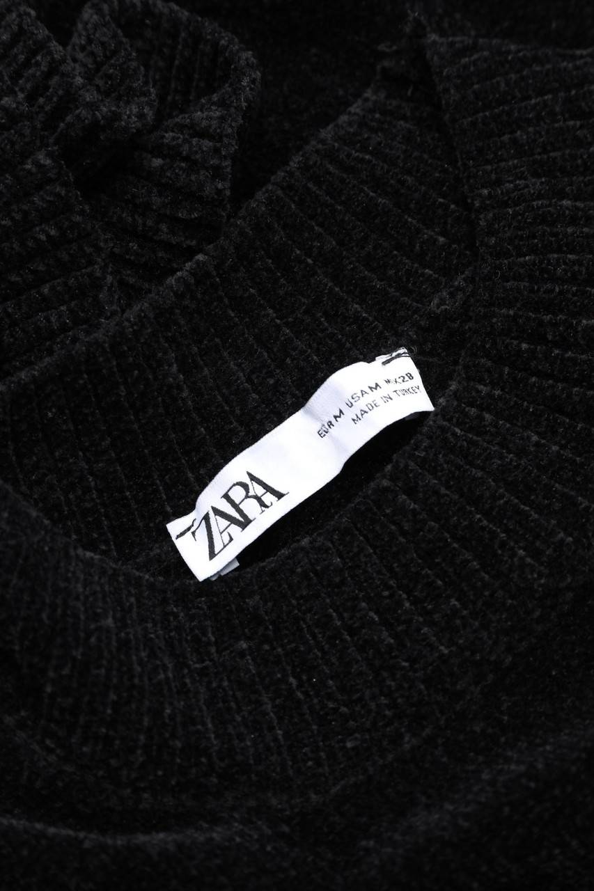 Carou ZARA Chenille-Strickkleid Mit Volants