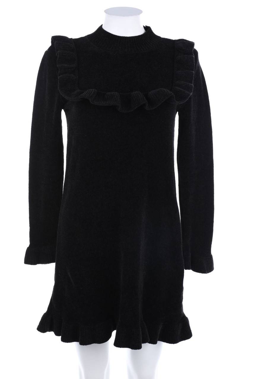 Carou ZARA Chenille-Strickkleid mit Volants