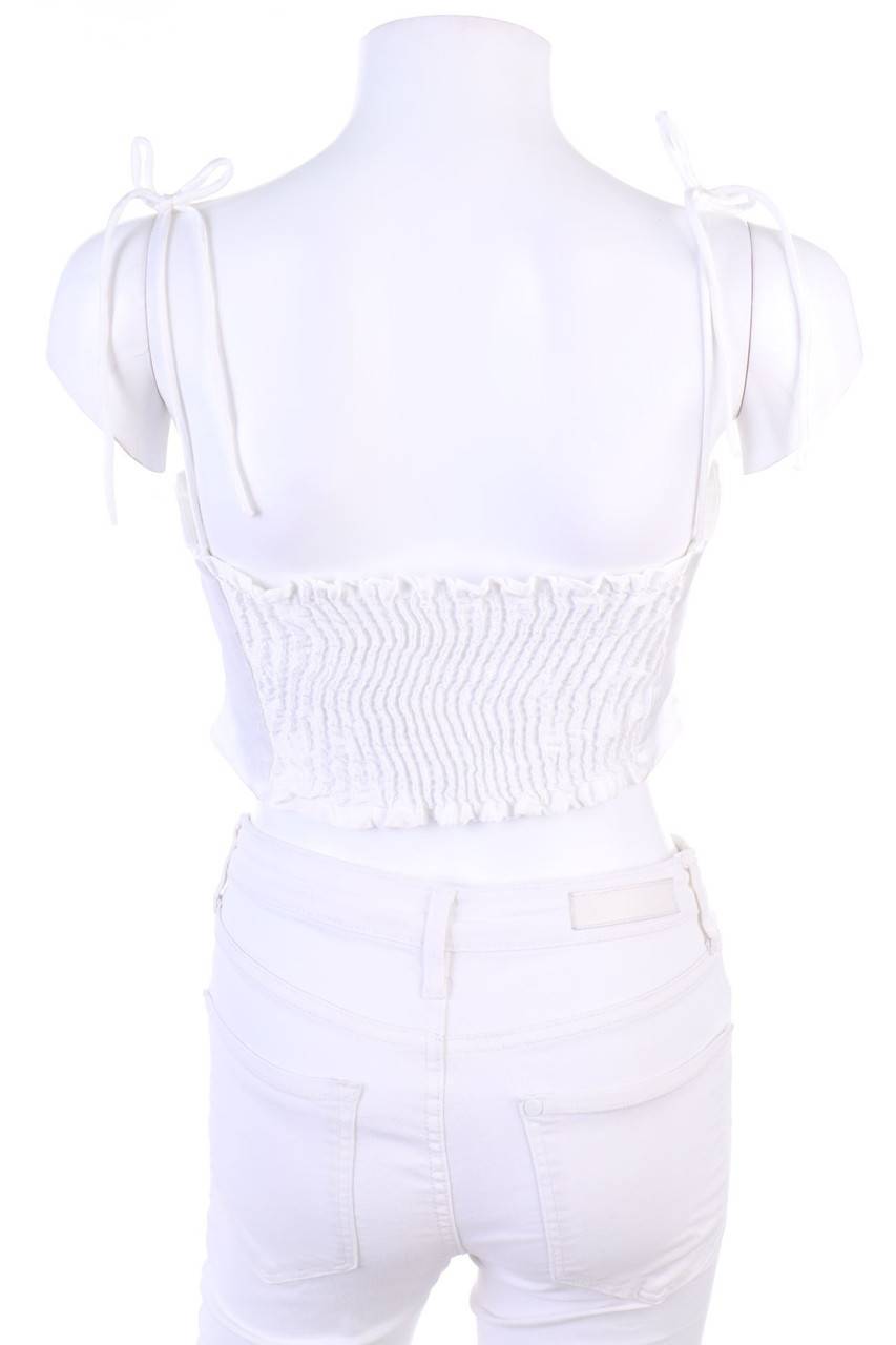 Carou ZARA Crop-Top Mit Smok-Details