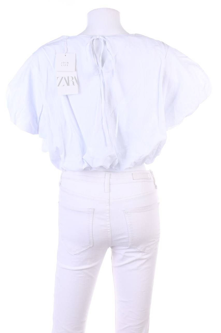 Carou ZARA Cropped-Ballon-Bluse