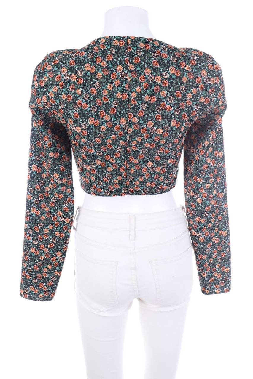 Carou ZARA Cropped-Bluse Mit Blumen-Print