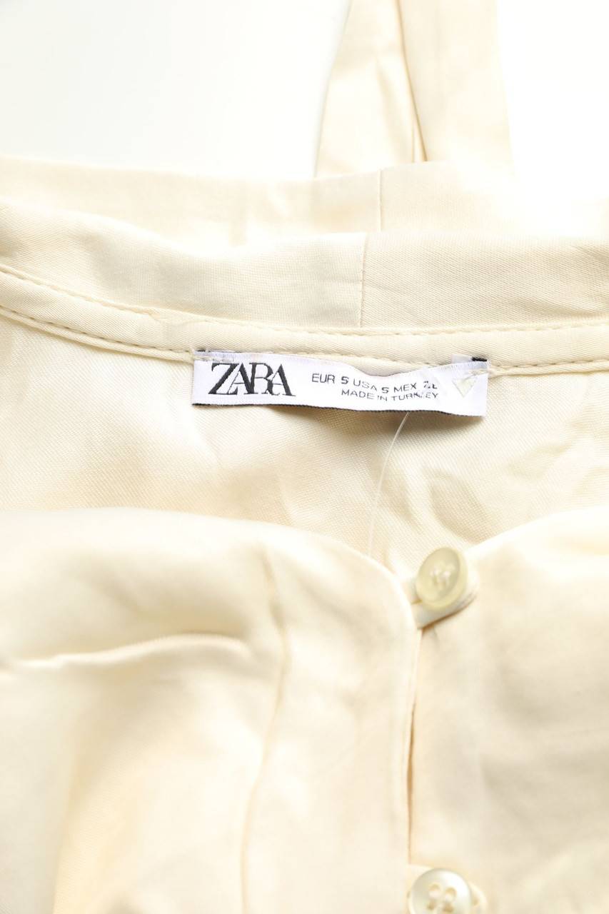 Carou ZARA Cropped-Bluse Mit Schleife