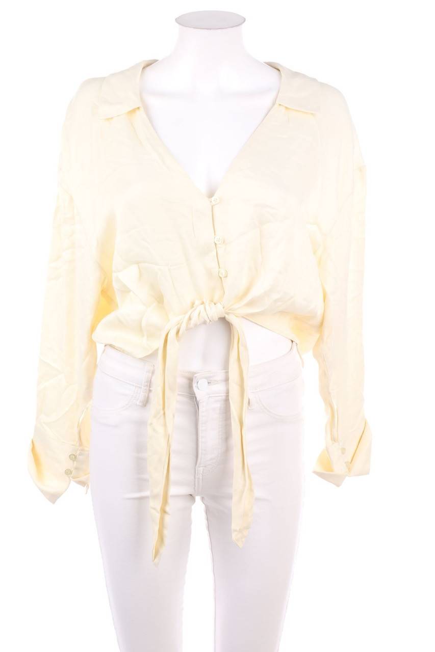 Carou ZARA Cropped-Bluse mit Schleife