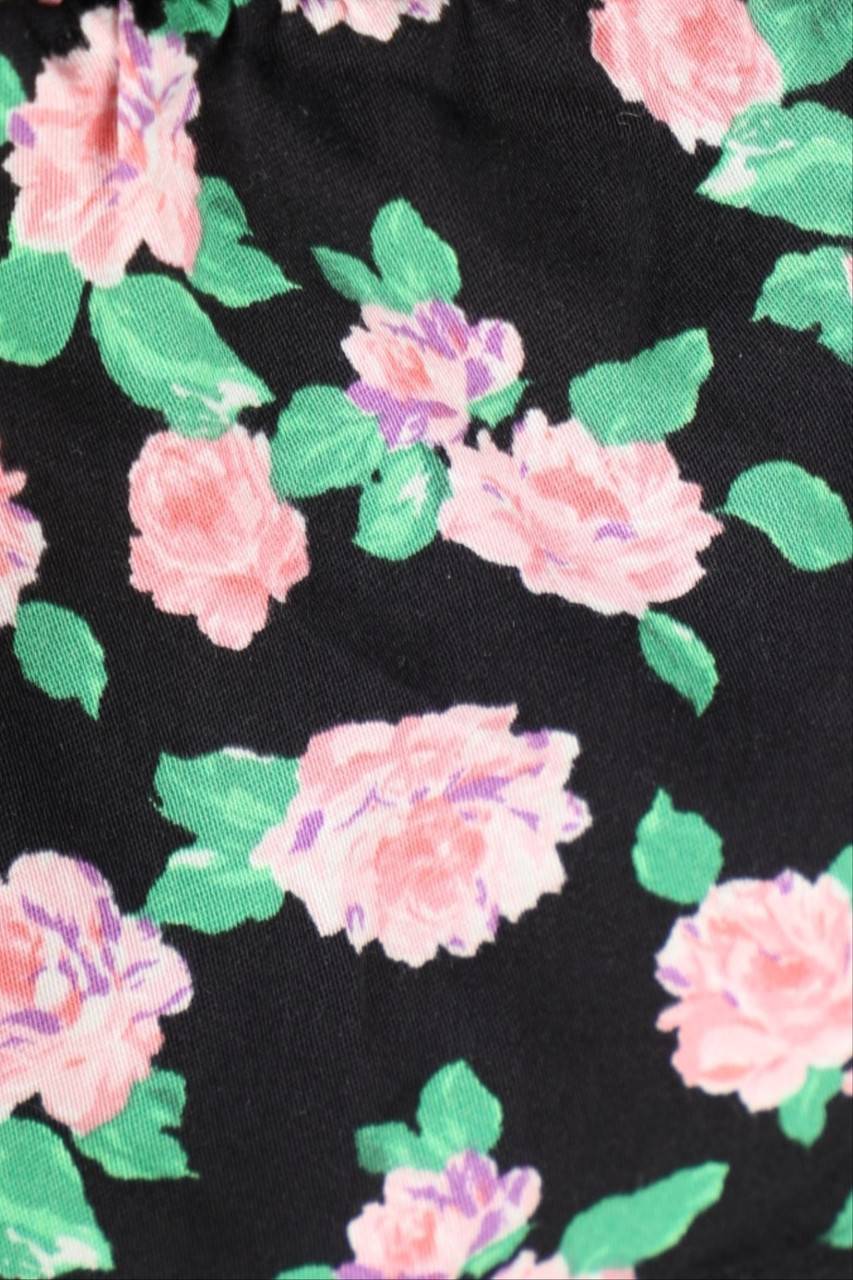 Carou ZARA Cropped-Kurzarm-Bluse Mit Blumen-Print