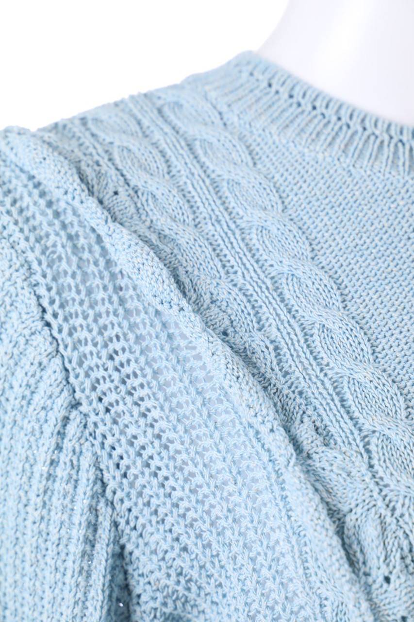Carou ZARA Cropped-Strick-Pullover Mit Zopf-Muster