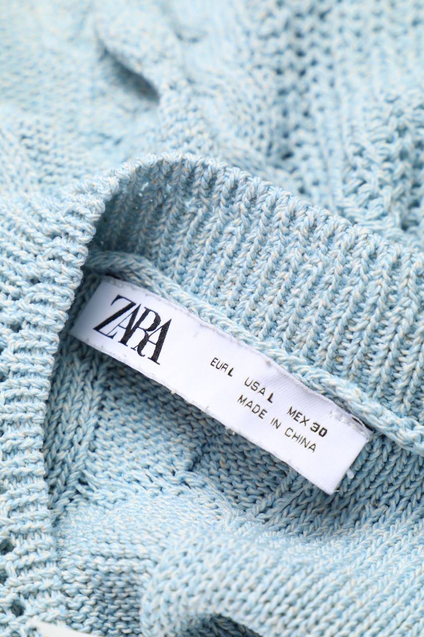 Carou ZARA Cropped-Strick-Pullover Mit Zopf-Muster