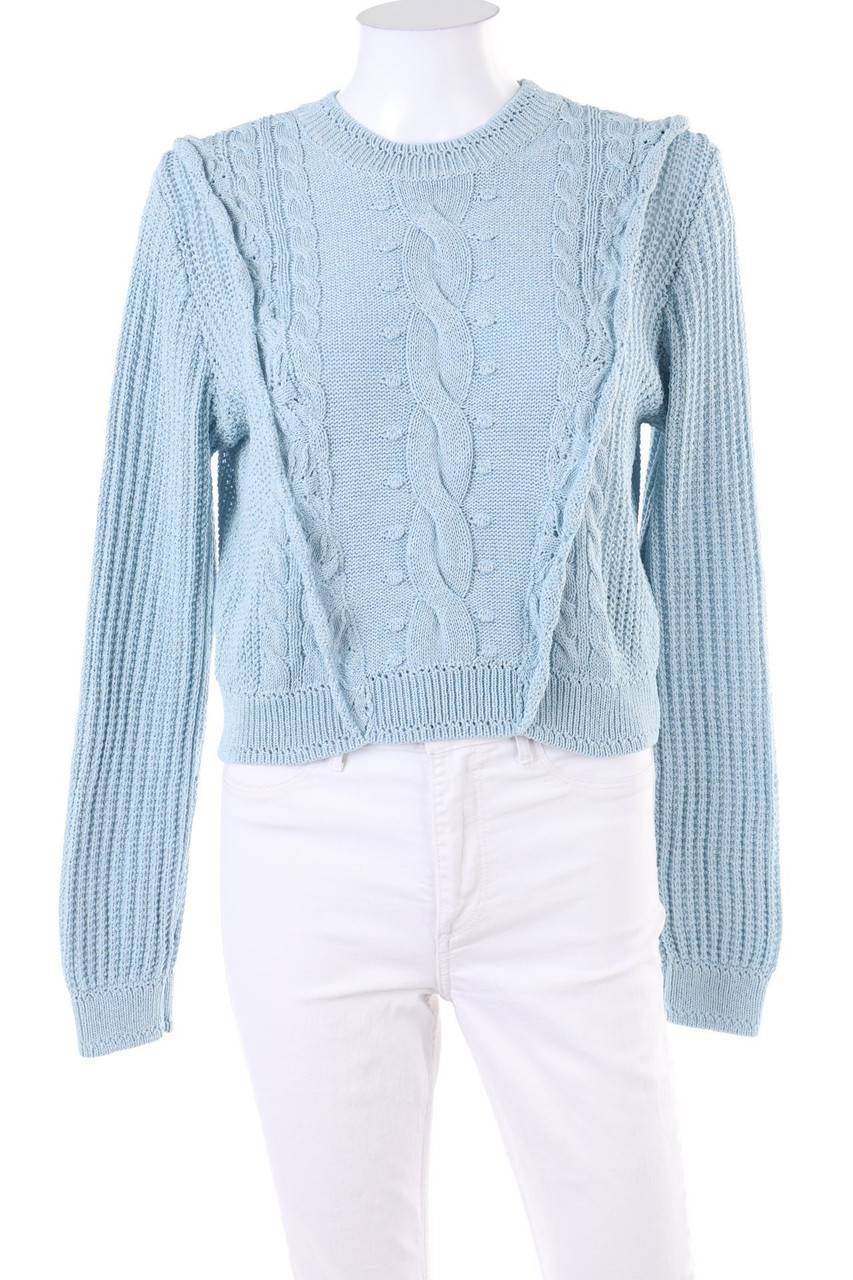 Carou ZARA Cropped-Strick-Pullover mit Zopf-Muster