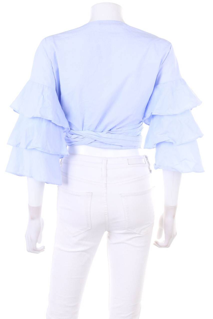 Carou ZARA Cropped-Wickel-Bluse Mit Volants