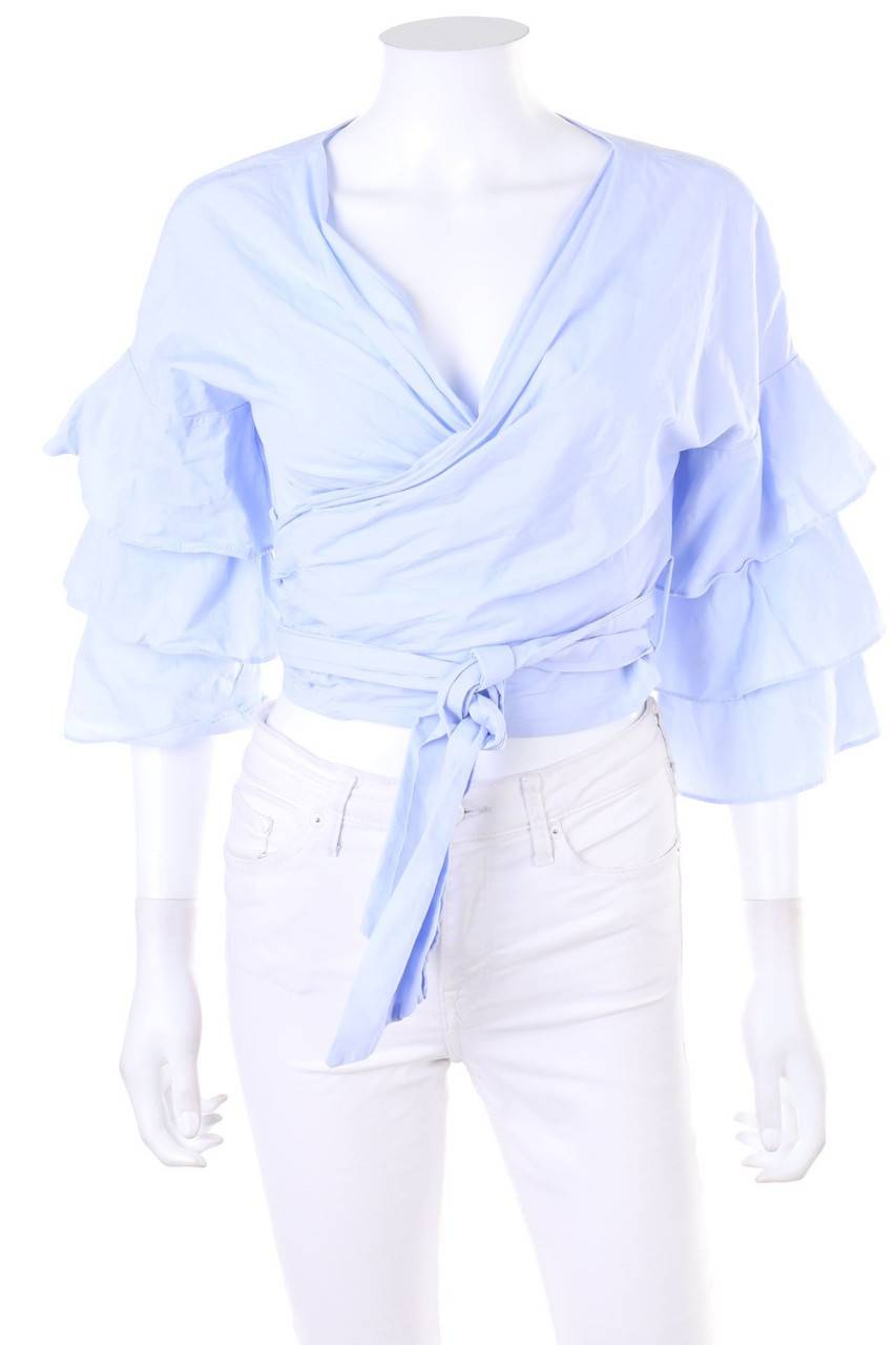 Carou ZARA Cropped-Wickel-Bluse mit Volants