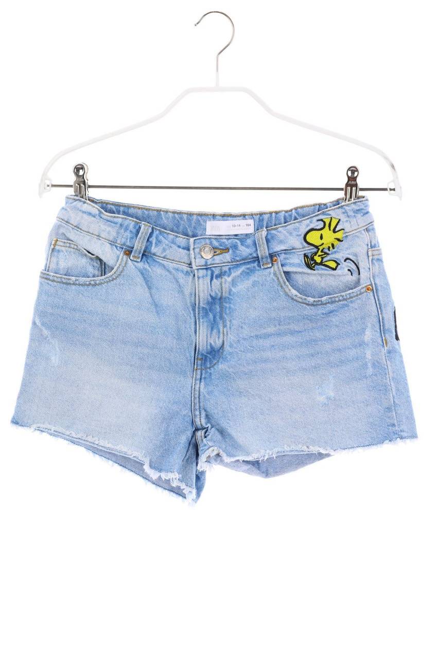 Carou ZARA distressed Jeans-Shorts mit Stickereien