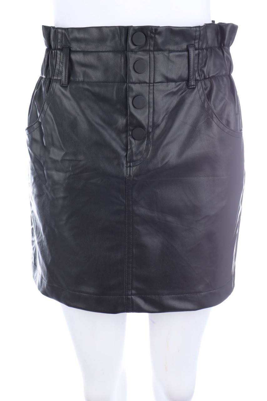 Carou ZARA Faux Leather-Mini-Rock mit Gummizug