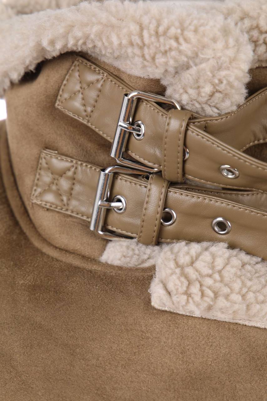 Carou ZARA Faux Shearling-Jacke Mit Applikationen