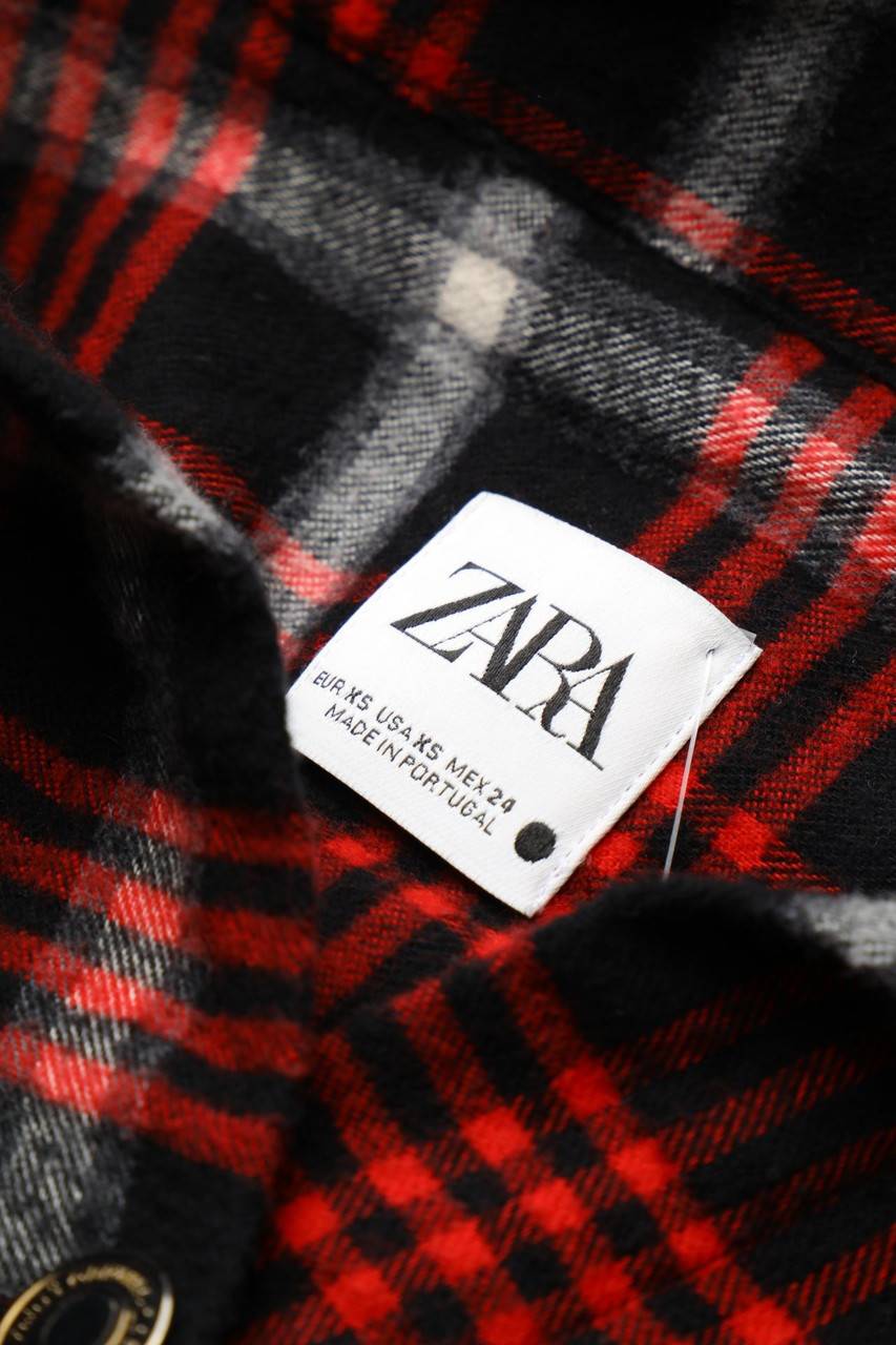 Carou ZARA Flanell-Hemd-Bluse Mit Karo-Muster