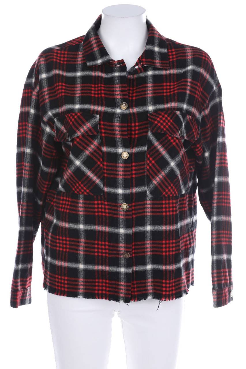 Carou ZARA Flanell-Hemd-Bluse mit Karo-Muster