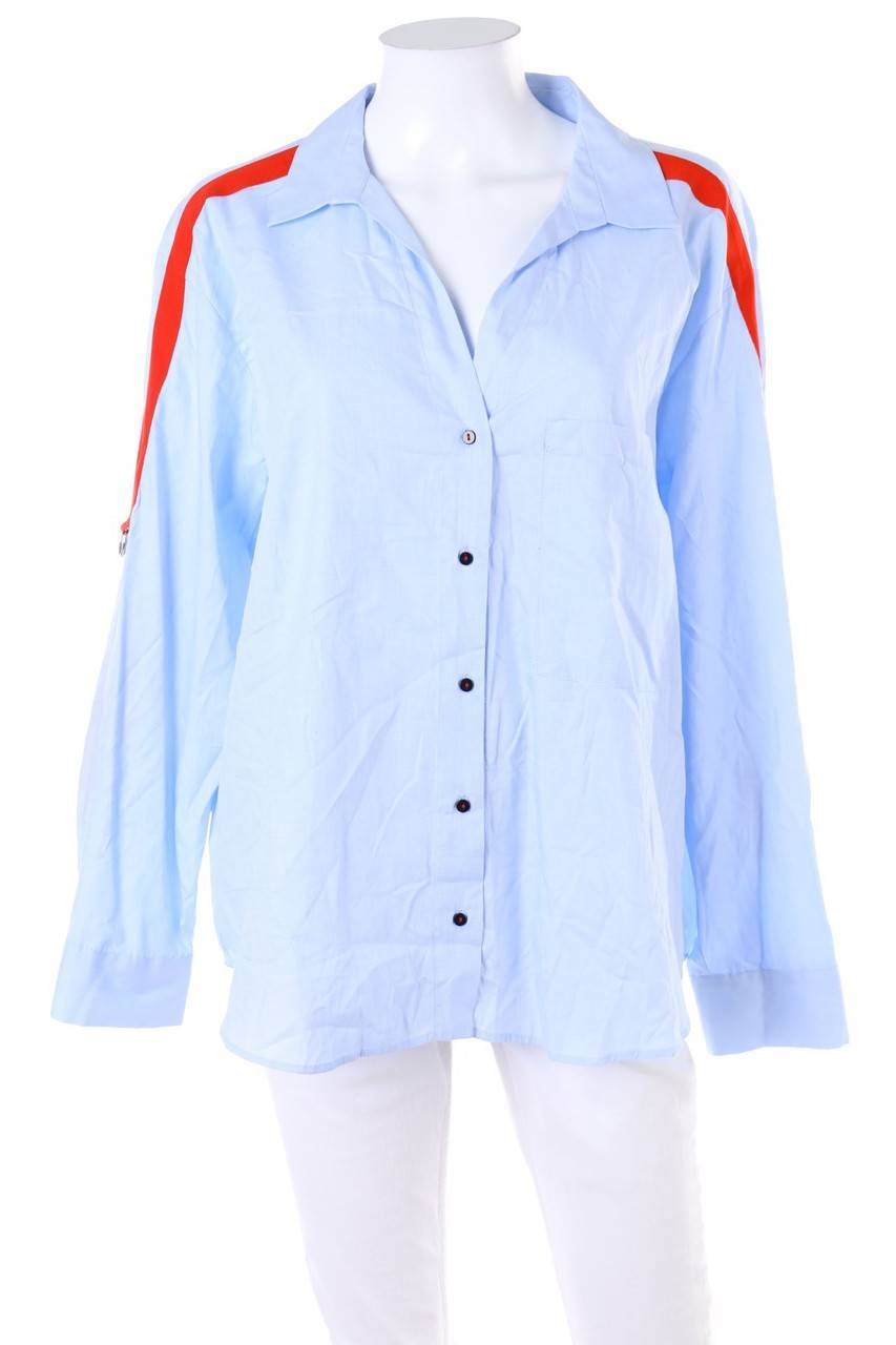 Carou ZARA Hemd-Bluse mit Krempel-Ärmeln