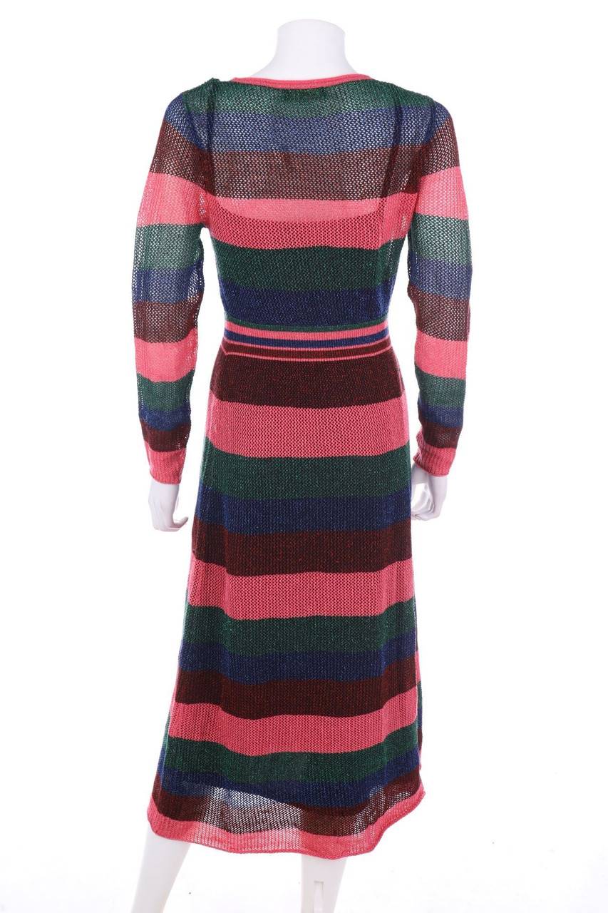 Carou Zara Knit Glitzer-Streifen-Maxi-Abendkleid