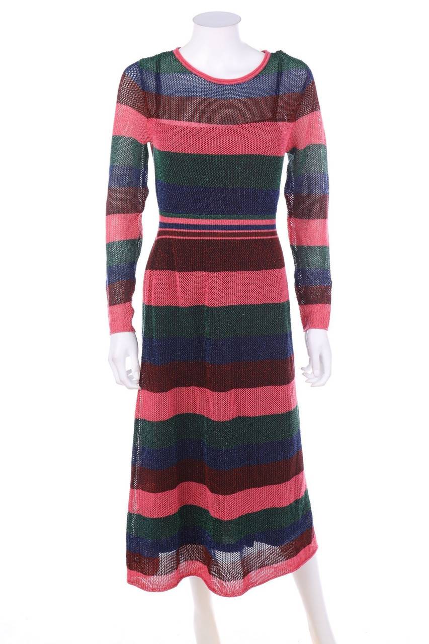 Carou Zara Knit Glitzer-Streifen-Maxi-Abendkleid