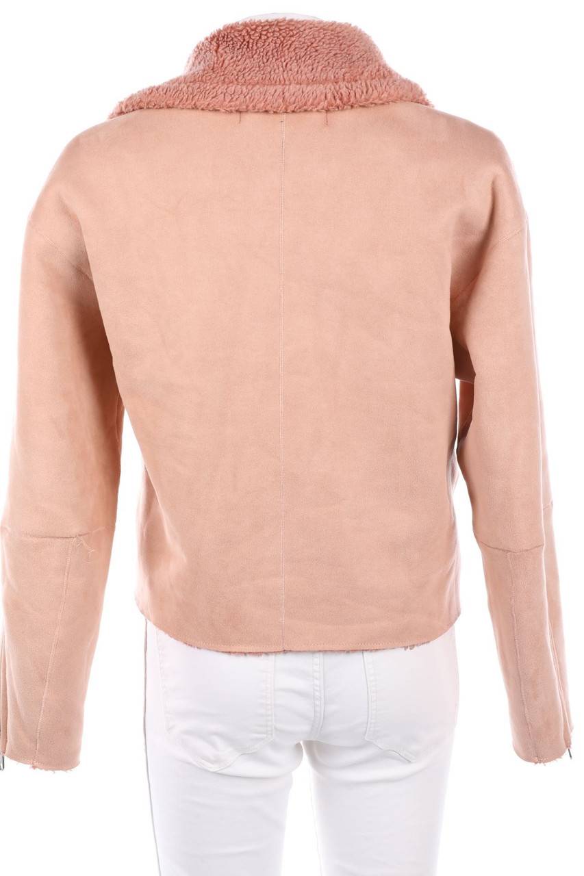 Carou ZARA Kunstlederjacke Mit Faux Fur-Kragen