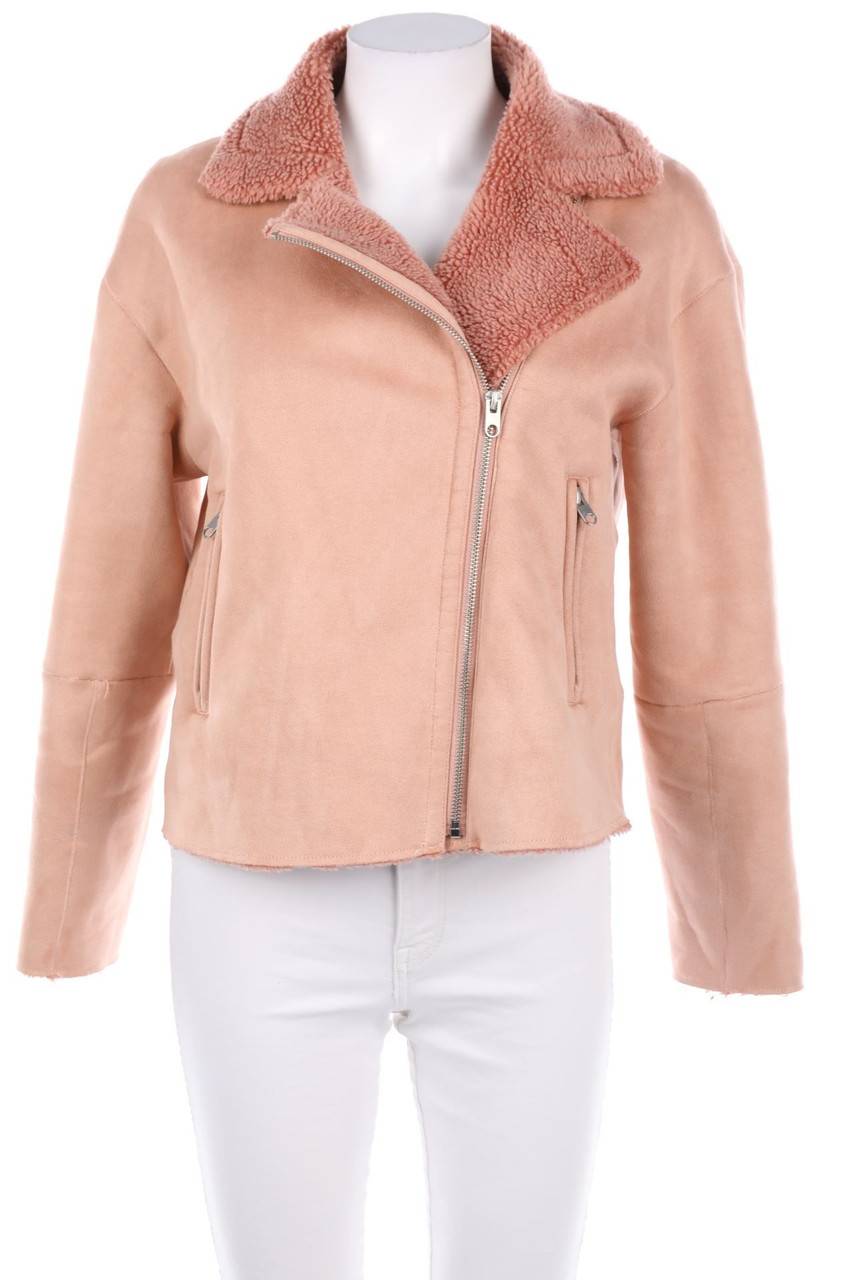 Carou ZARA Kunstlederjacke mit Faux Fur-Kragen
