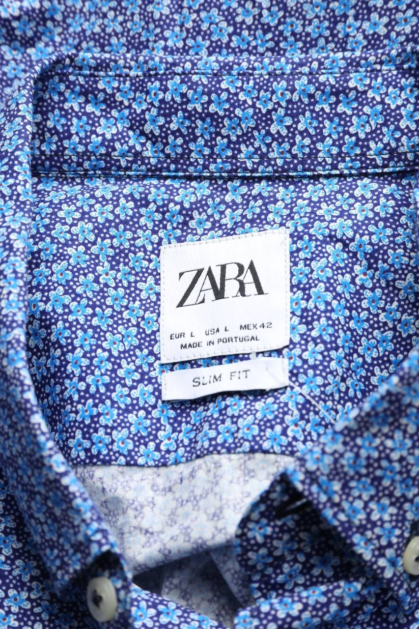 Carou ZARA Kurzarm-Hemd Mit Blumen-Print