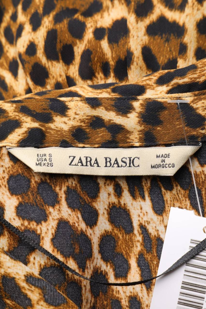 Carou ZARA Long-Bluse Mit Leo-Print