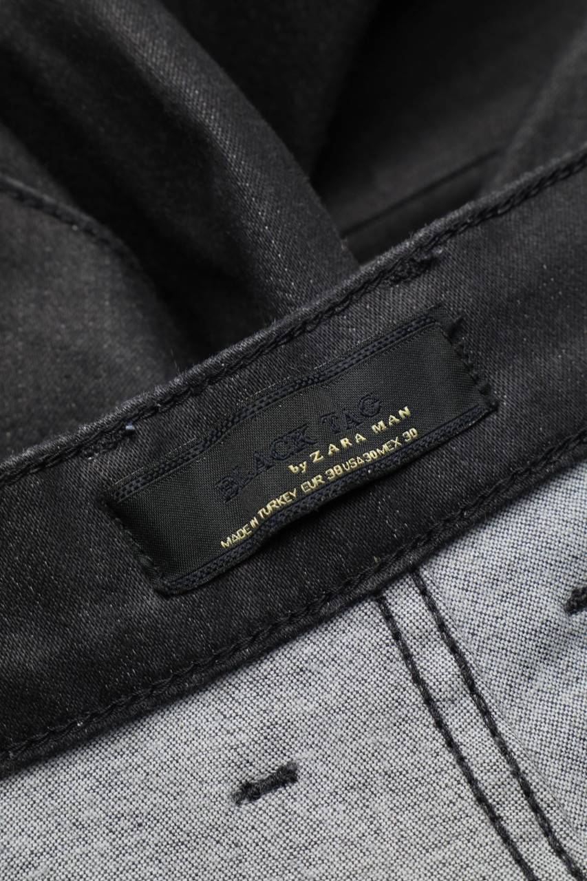 Carou ZARA MAN Slim Jeans Mit Leder-Details