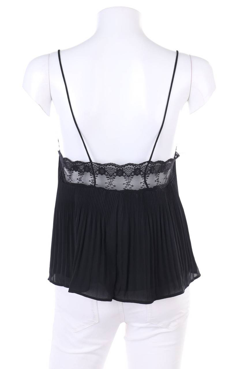 Carou ZARA Plissee-Blusentop Mit Spitze