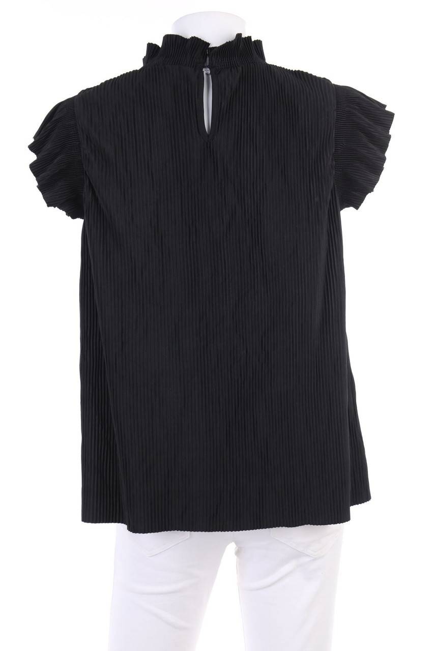 Carou ZARA Plissee-Kurzarm-Bluse