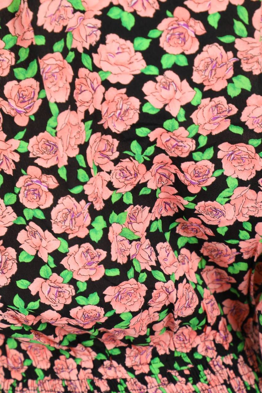 Carou ZARA Print-Kleid Mit Smok-Details