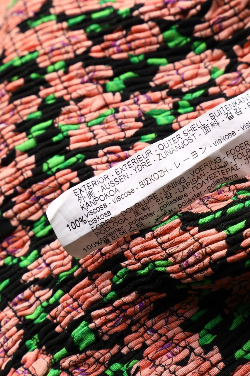 Carou ZARA Print-Kleid Mit Smok-Details