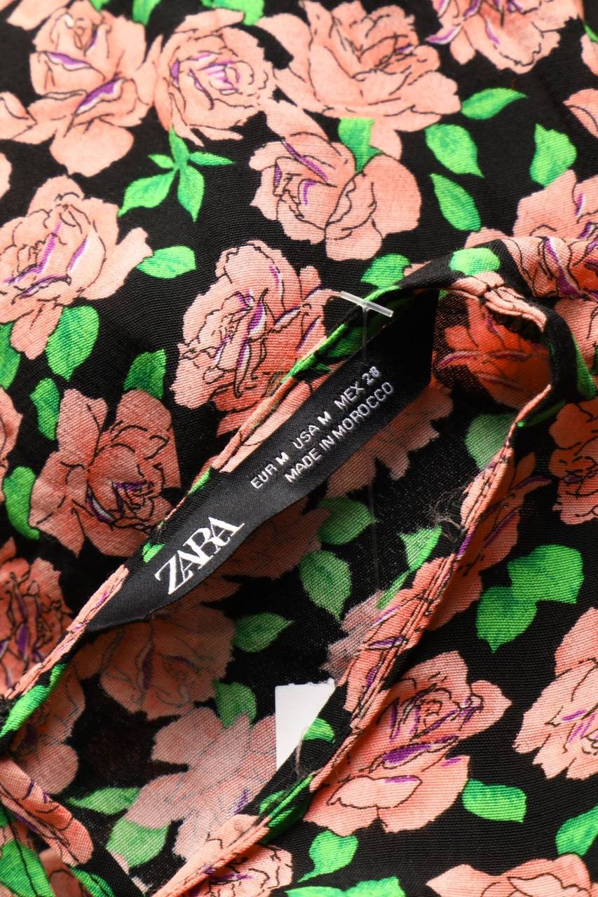 Carou ZARA Print-Kleid Mit Smok-Details
