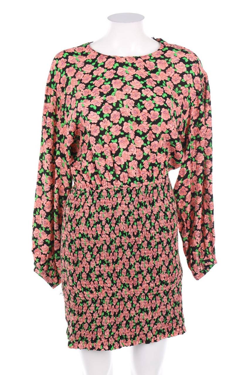 Carou ZARA Print-Kleid mit Smok-Details