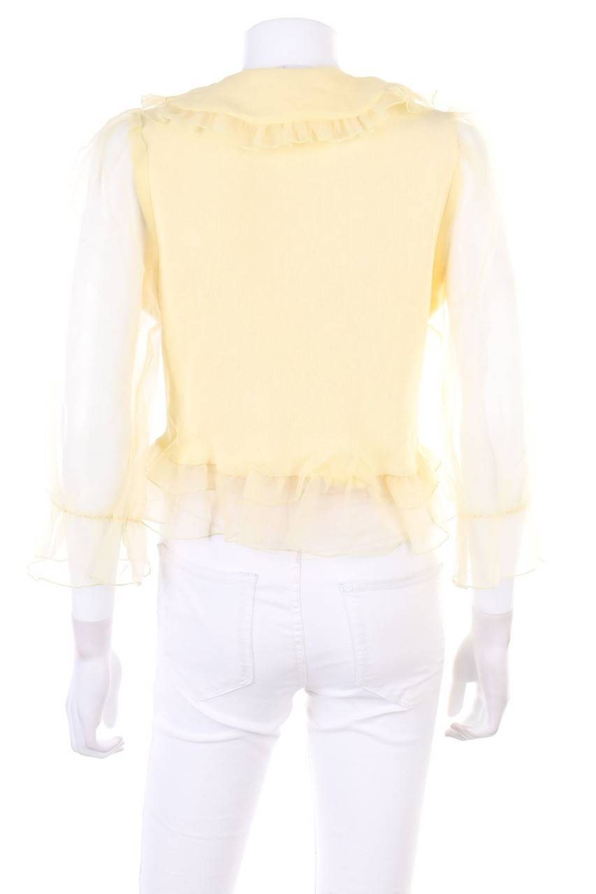 Carou ZARA Strick-Pullover Mit Chiffon