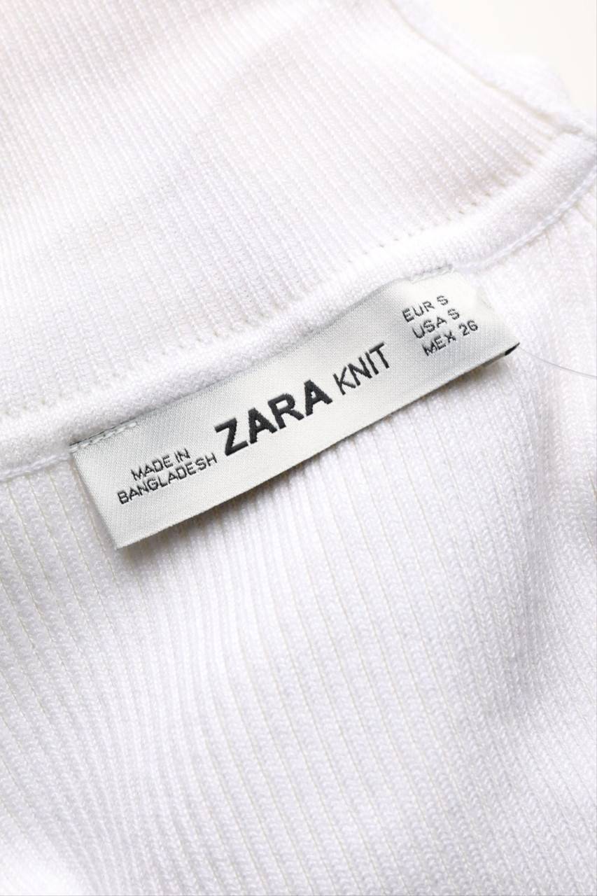 Carou ZARA Strick-Top Aus Baumwolle Mit Rollkragen