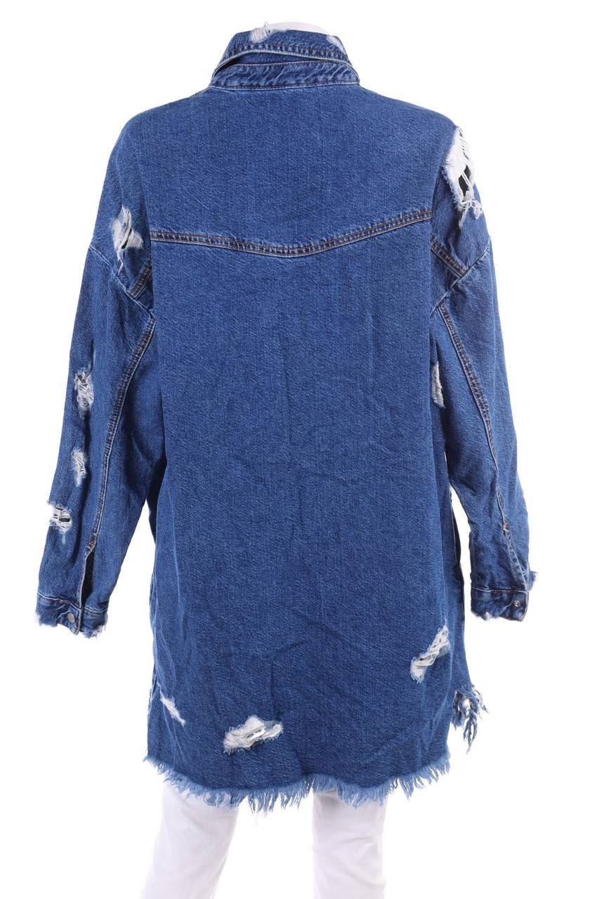 Carou ZARA TRF Destroyed-Jeans-Mantel Mit Patches