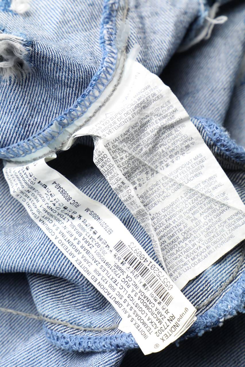 Carou ZARA TRF Destroyed-Jeans-Mantel Mit Patches